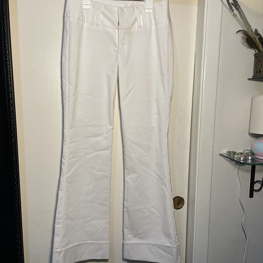 Y2K Low Rise Pinstripe Flare Trousers